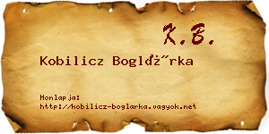 Kobilicz Boglárka névjegykártya